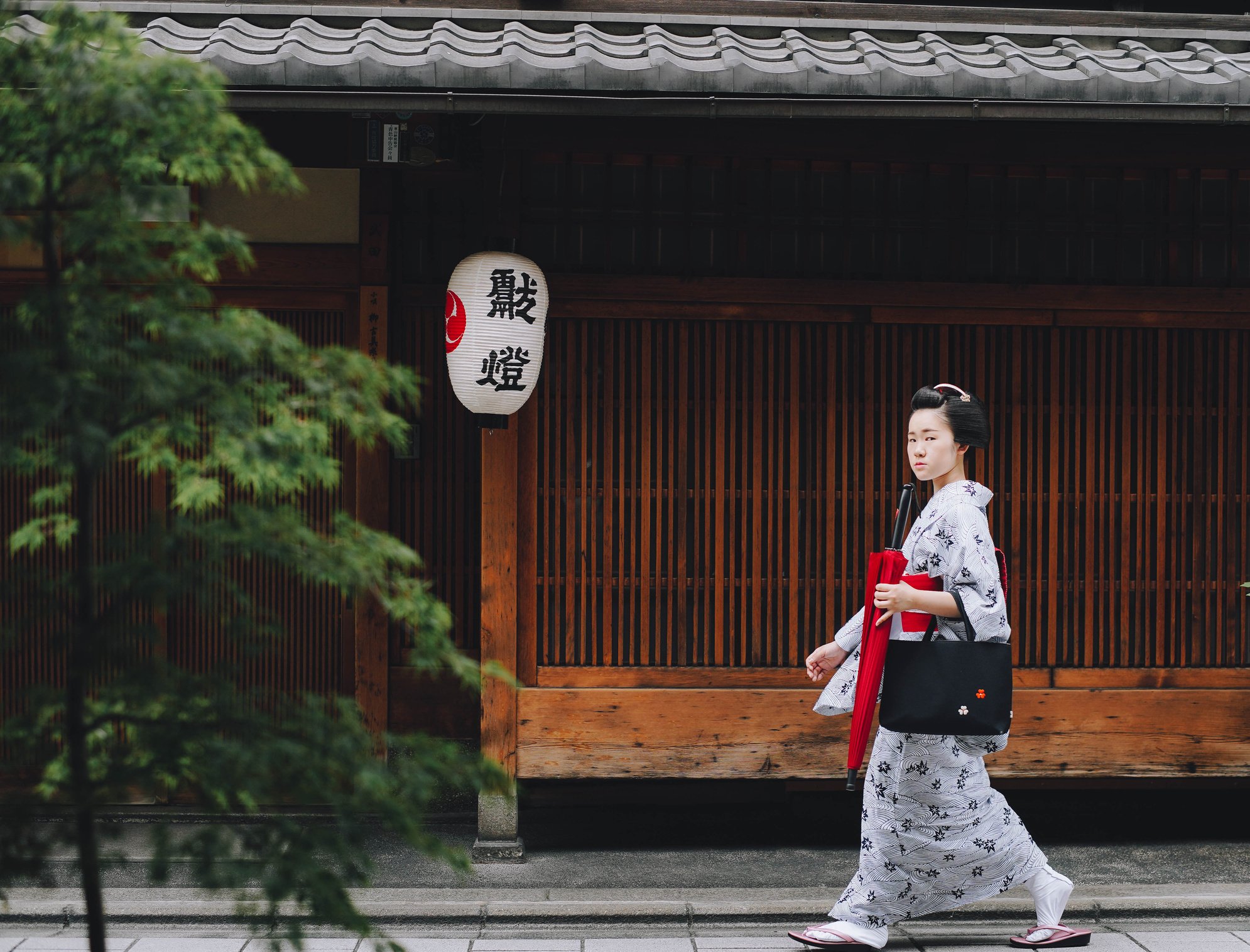 A Woman Walking on the Street